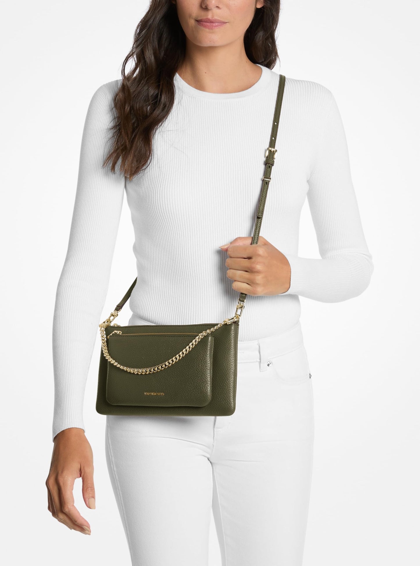 Michael Kors Jet Set Medium Pocket Convertible Crossbody Bag