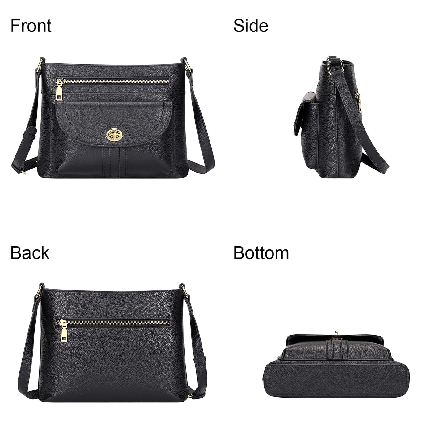 Over Earth Genuine Leather Crossbody Bags for Women Trendy Purses and Ladies Shoulder Handbags