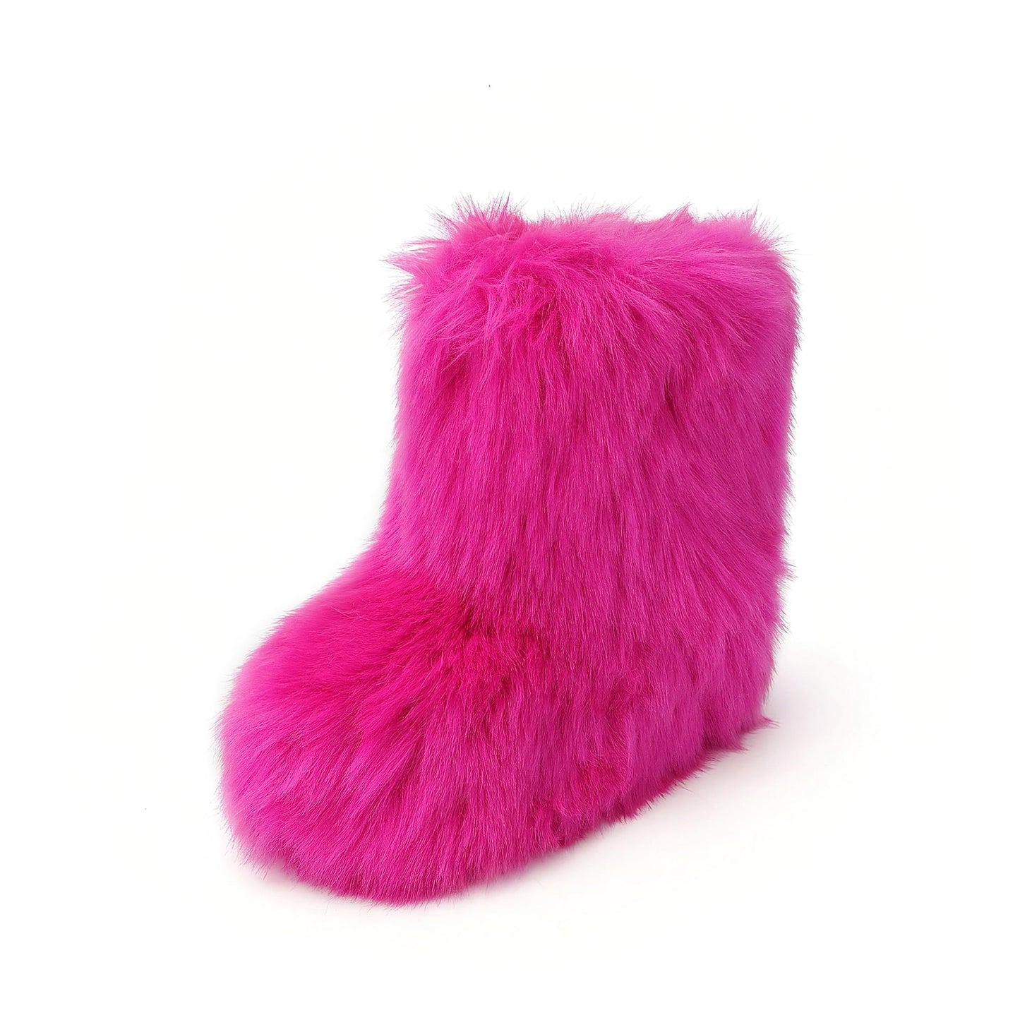 Wnshonzy Fur Boots for Women Snow Furry Fluffy Platform Flat Ankle Mini Boot Winter Round Toe Y2k Comfortable Mid-Calf Short Outdoor 2025