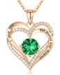 CDE Forever Love Heart Necklaces for Women, Wedding Anniversary, Valentine's，Birthday Mothers Christmas Day Gifts for Mom, Mother, Wife, S925 Silver Jewelry with Birthstone Pendant
