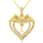 Uncle LOL Jewelry — 14K Gold Initial Letter Rose Heart Pendant Necklace for Women, Anniversary Birthday Jewelry Gifts for Wife Mom Grandma Sister Daughter, I Love You for Always And Forever