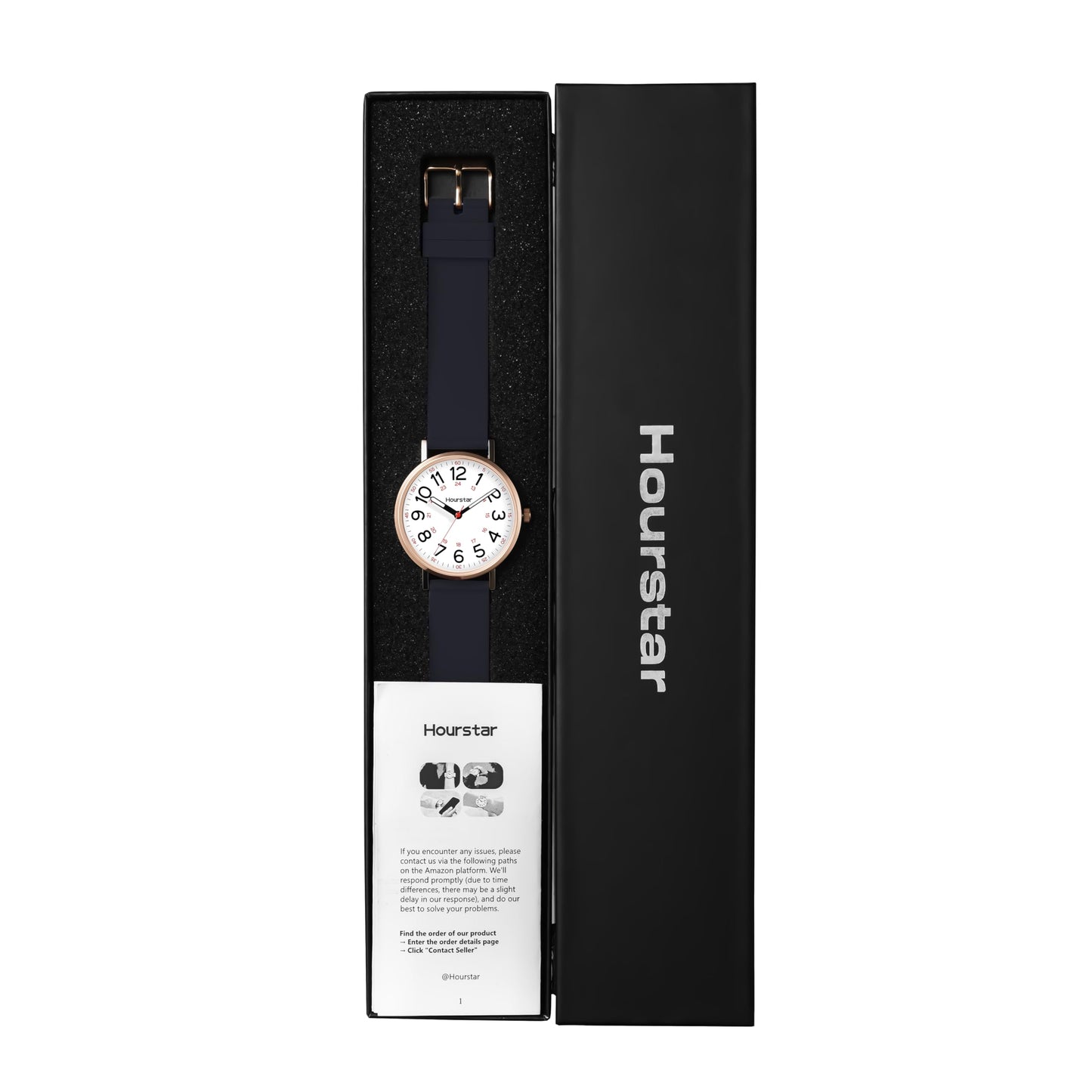 Women's Analog Nurse Watch with Second Hand for Nursing, 12/24 Time, Silicone Band, Easy Read