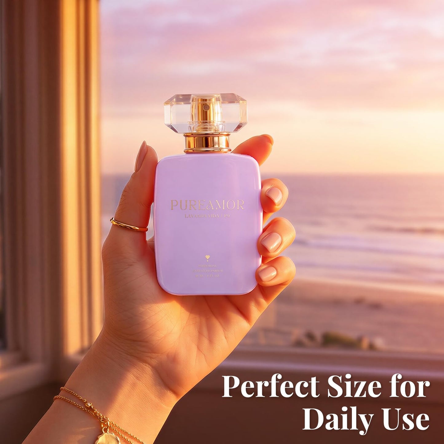 PUREAMOR Pheromone Perfume for Women, Moonlight Mellow Extrait de Parfum - Long Lasting Sweet Floral Gourmand Scent, 30% High Concentration, Full Size Fragrance Spray, 1.0 oz / 30 ml