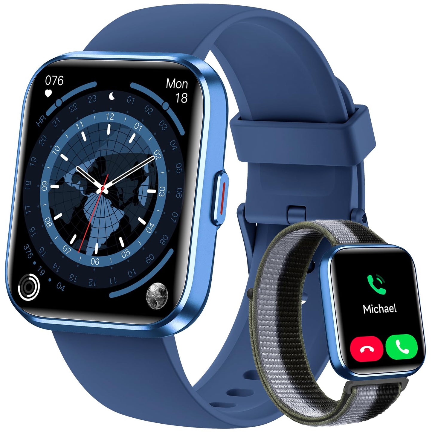 Smart Watches for Women, 1.8" Touch Screen Fitness Tracker for Android & iPhone, Answer/Make Calls, Alexa Built-in, Heart Rate/Sleep/SpO2 Monitor Smartwatch, IP68 Waterproof 101+ Sport Modes, 2 Bands