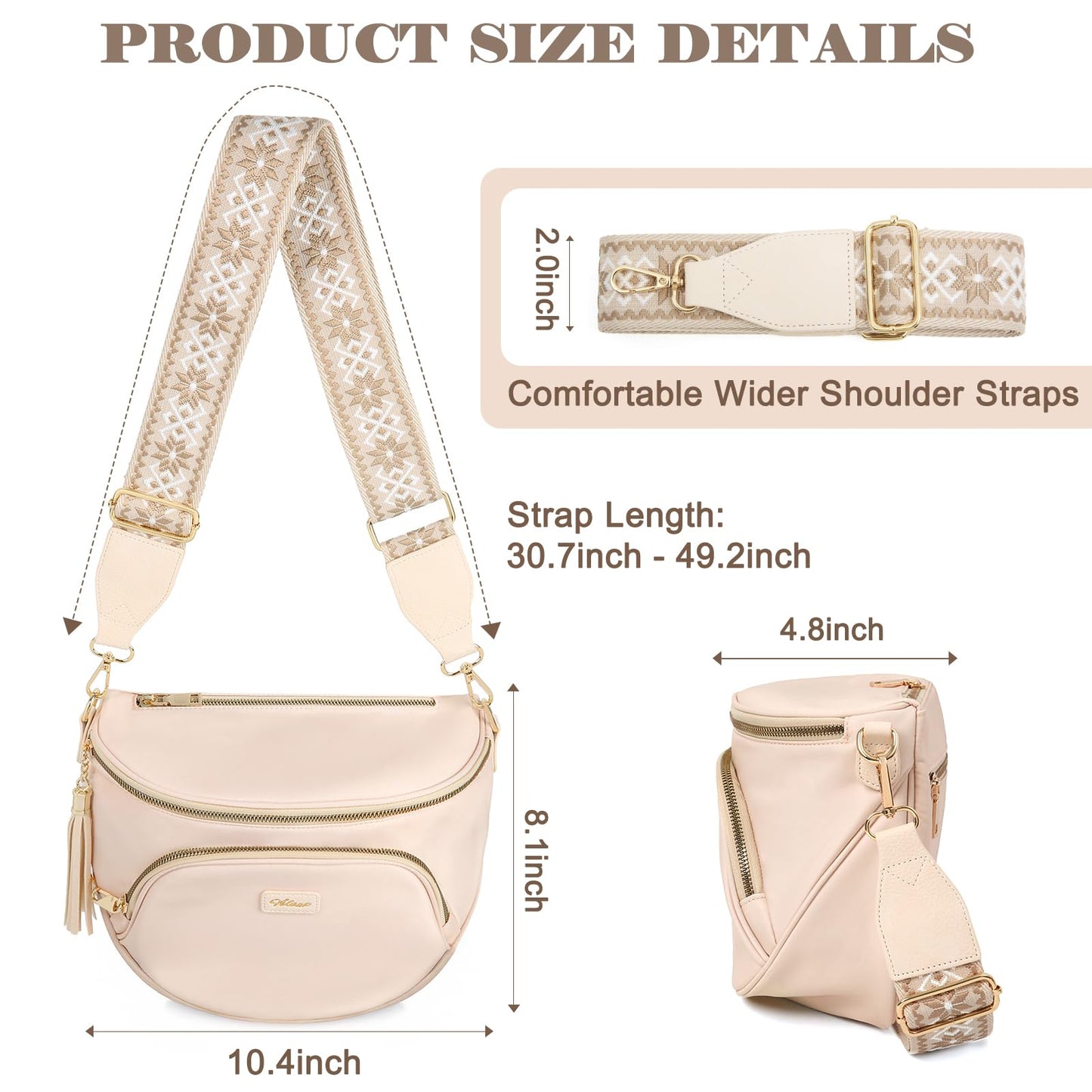 Checkered Crossbody Bag Anti Theft Spacious Bum Bags for Women Nylon Fanny Packs Lightweight Purse Wallet for Travel