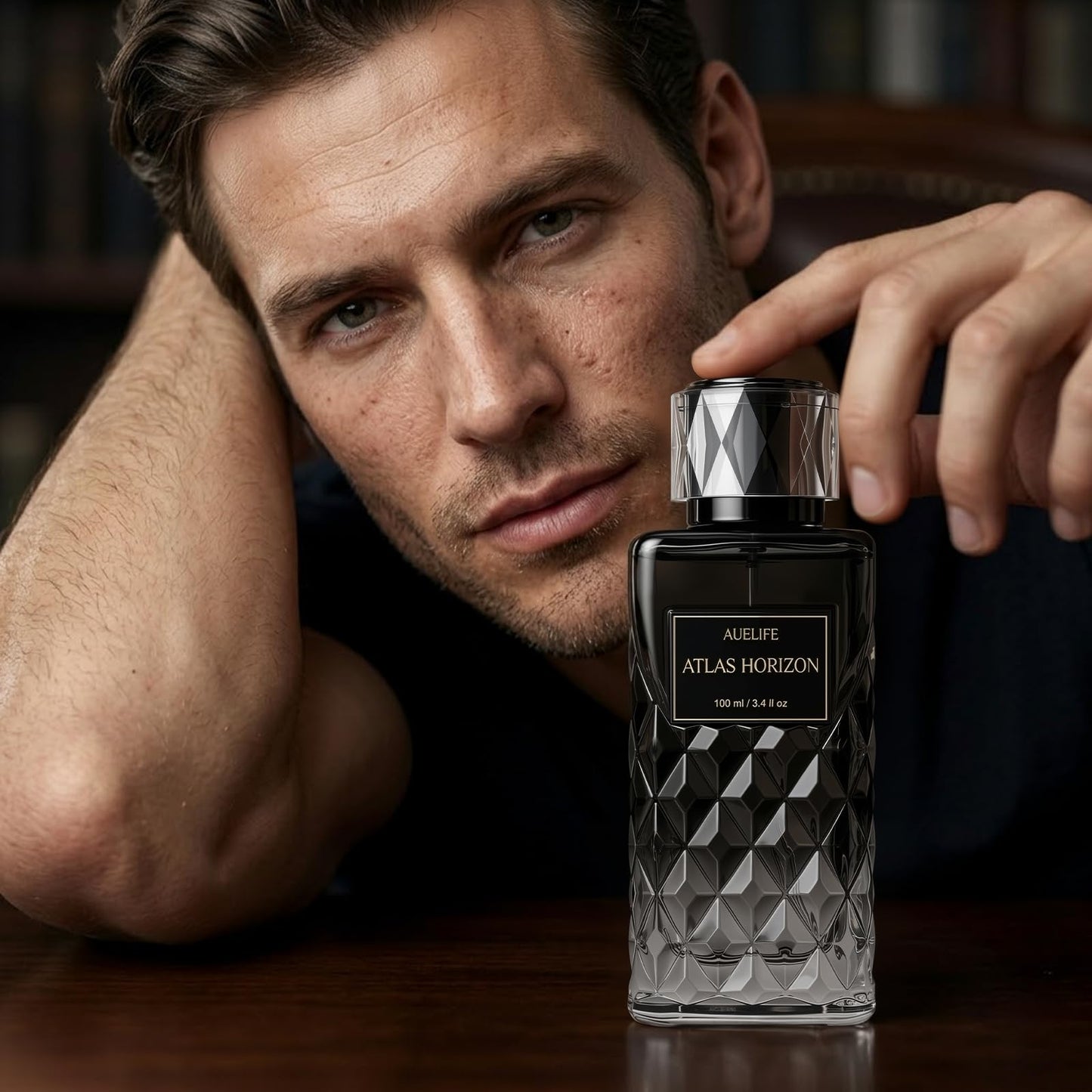Auelife Cologne for Men, Alcohol-Free Long Lasting Perfume Fragrance, Fresh Lemon Citrus & Marine Scent with Cedar, Patchouli & Musk, 100ml / 3.4 Fl Oz, Daily Wear, Father’s Day Gift (NAVY MERIDIAN)