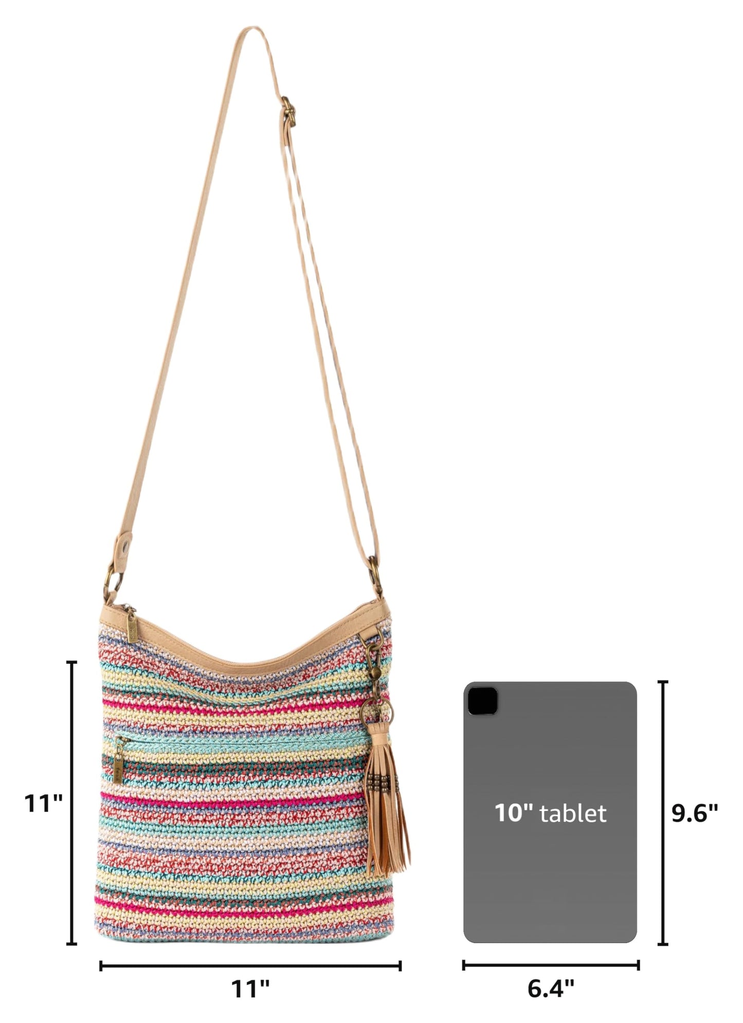 The Sak Lucia Crossbody Bag in Crochet, Convertible Purse with Adjustable Shoulder Strap