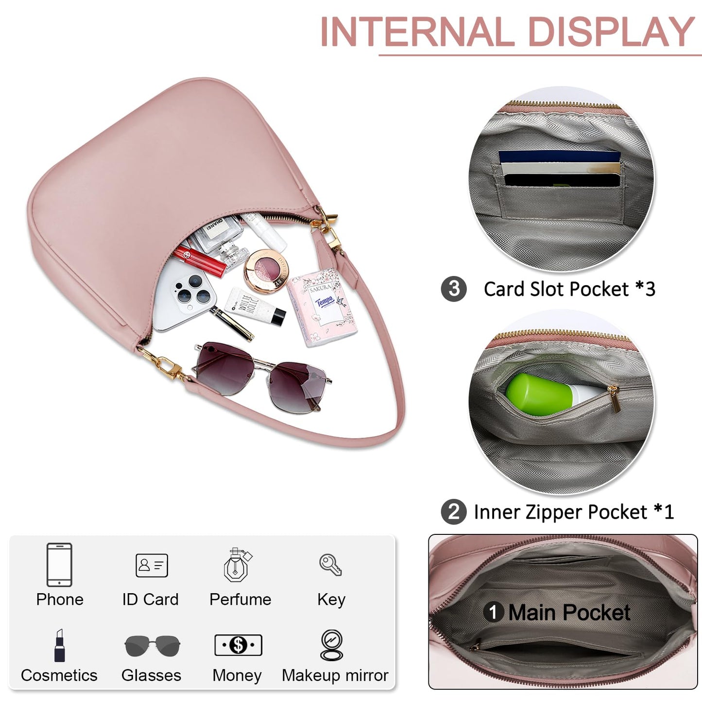 KKXIU Shoulder Bag for Women Cute Hobo Purses and Handbags Retro Clutch Underarm Purse | Cute