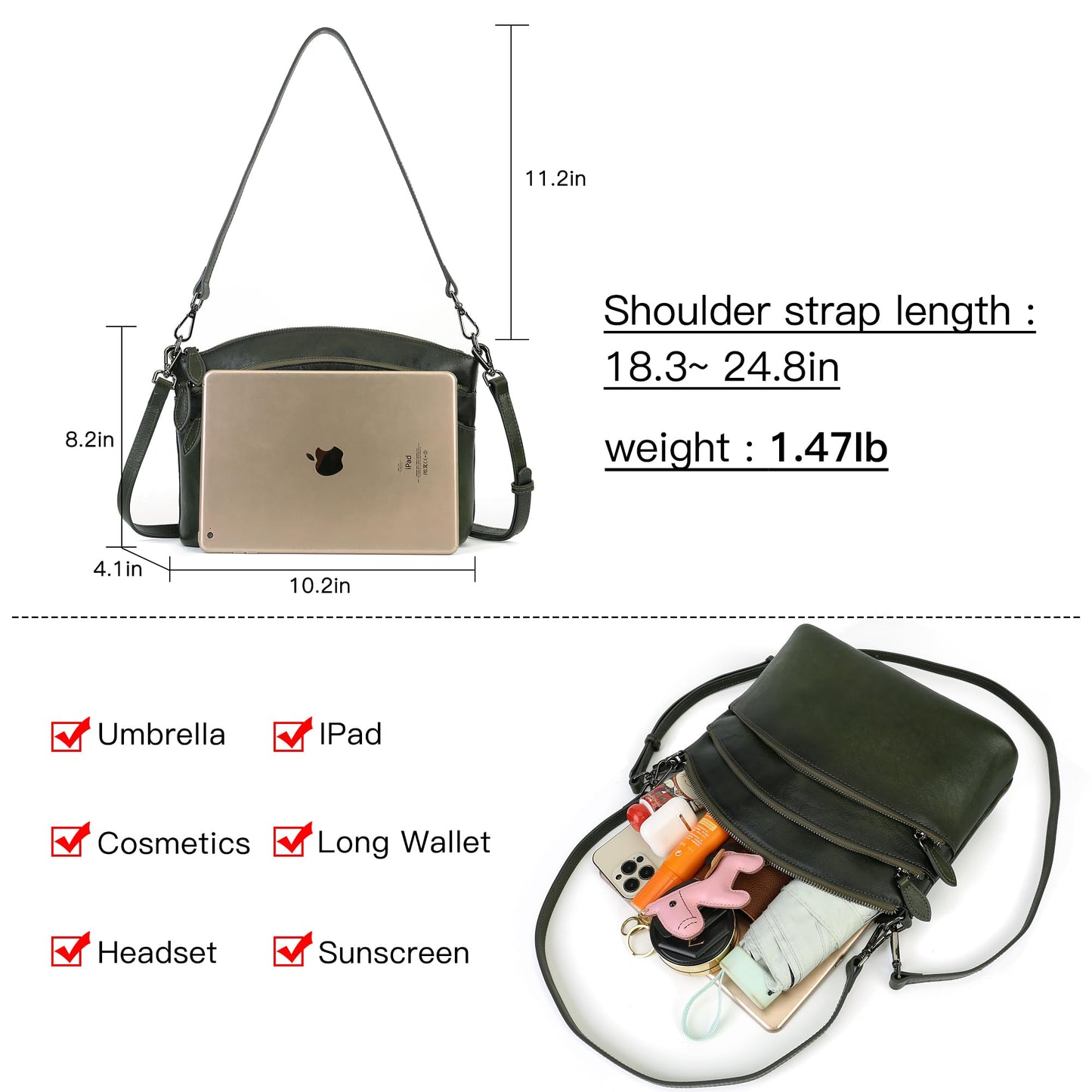 Genuine Leather Purses for Women Vintage Crossbody Bags for Women Hand Bags Women's Shoulder Handbags | Genuine Leather