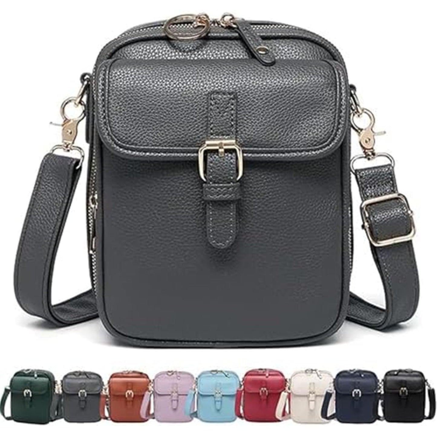 Leather Crossbody Bag for Women,Anti-Theft Messenger Bag with Large Capacity,Built-in Purse Card Slots Shoulder Sling Bag