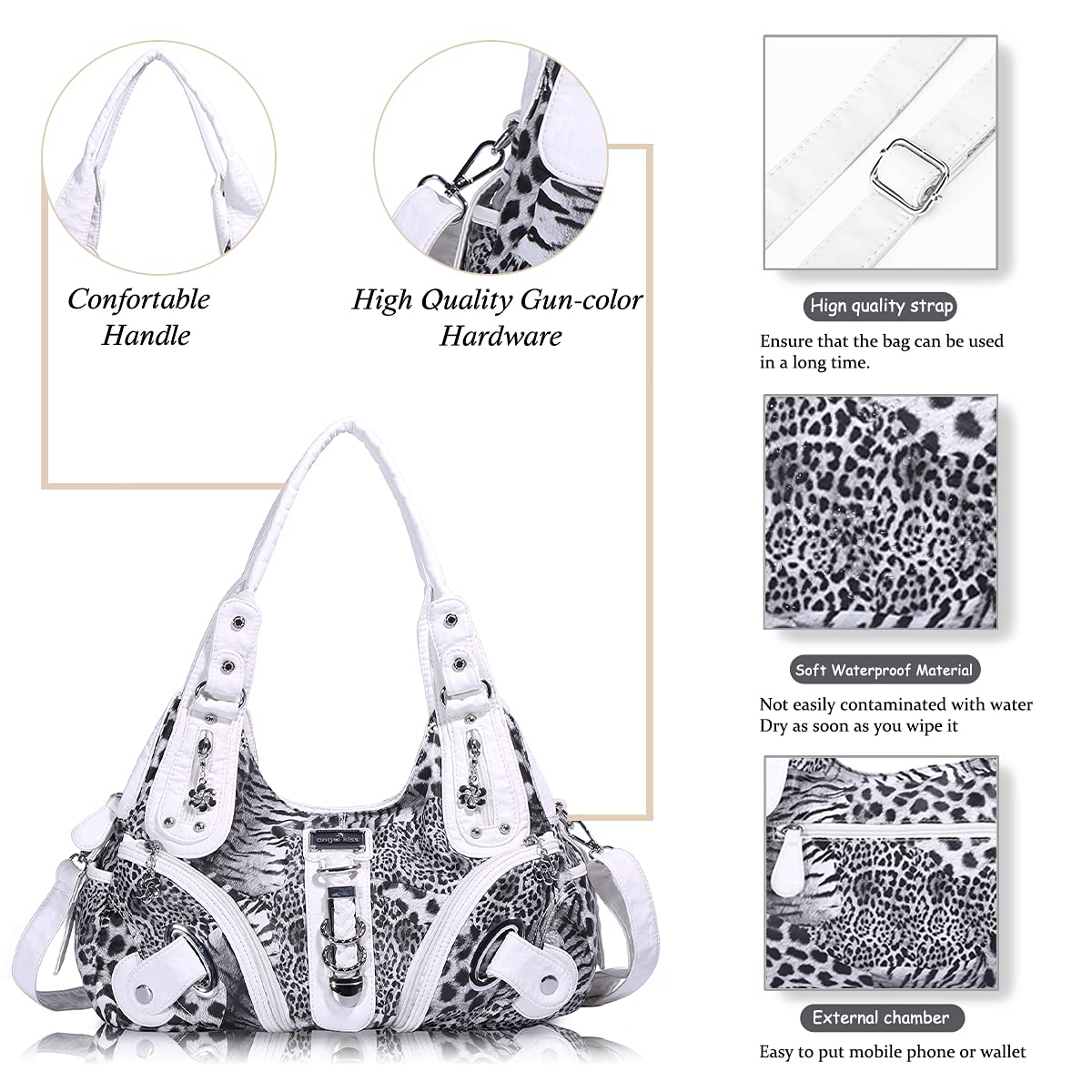 Angelkiss Hobo Purses and handbags for Women Satchel Handbag Women Purses Large Daily Shoulder Bags