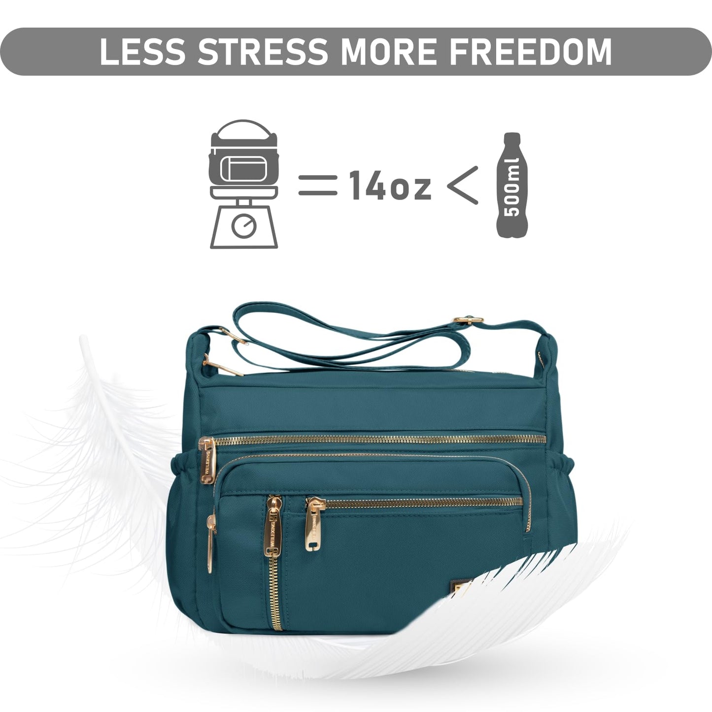 NPBAG Crossbody Bag for Women, Shoulder Purse Handbag Messenger Bag, Trendy Pocketbooks, Waterproof and Multi-Pockets