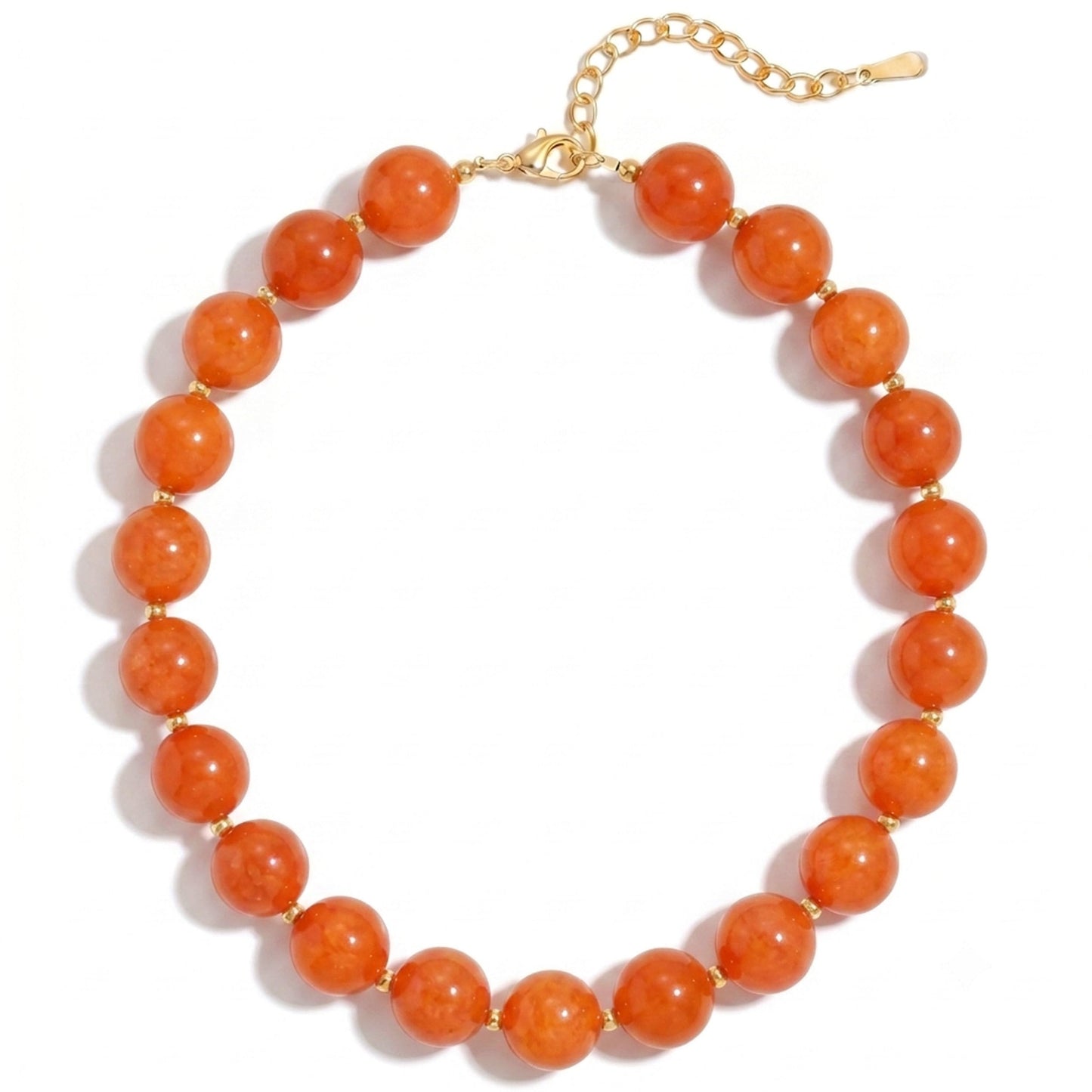 Colorful Beaded Necklace for Women Boho Statement Chunky Necklace Natural Stone Beads Gemstone Choker Necklaces Handmade Summer Beach Jewelry