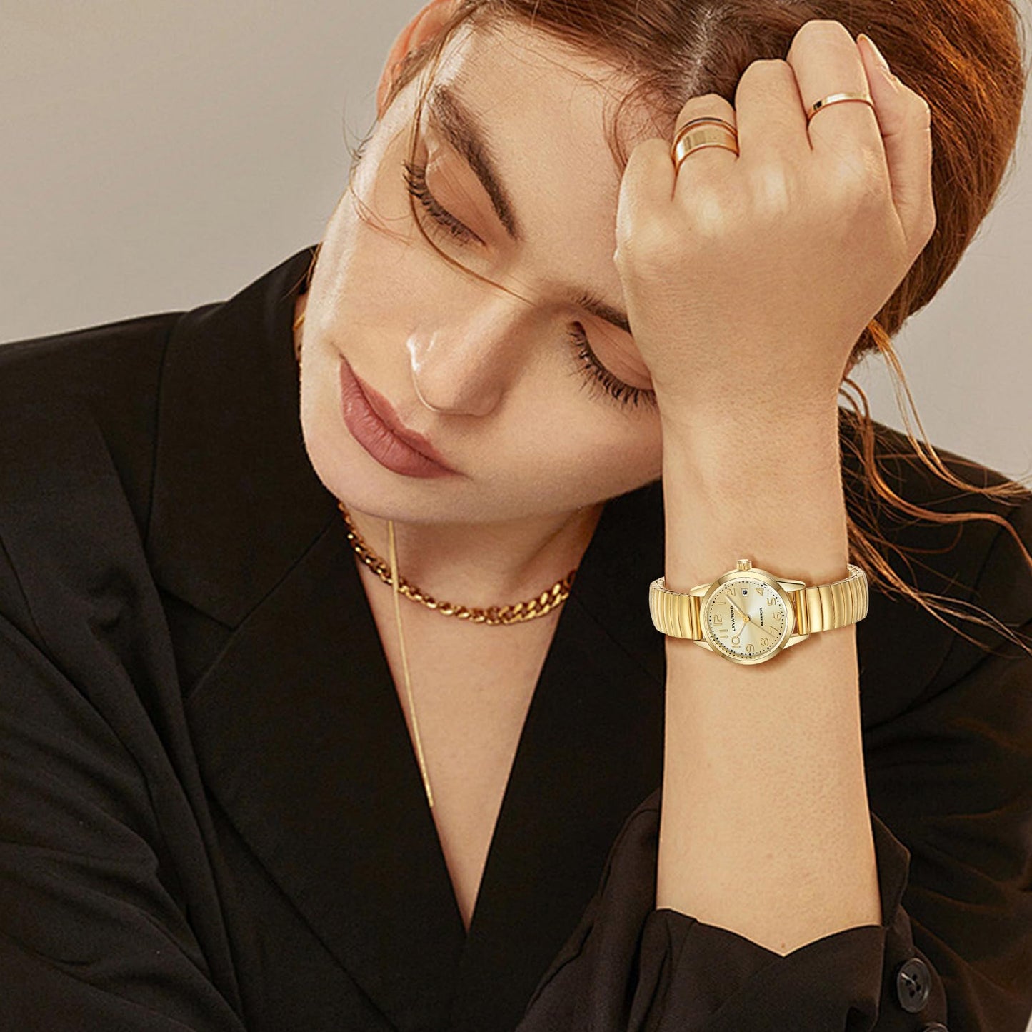 Elegant Gold Watches for Women Small Analog Watch, Waterproof Ladies Watches with Stainless Steel Expansion Band and Luminous Dial - Fashionable Christmas & Birthday Gifts for Women