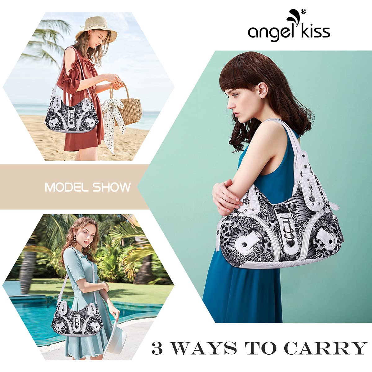 Angelkiss Hobo Purses and handbags for Women Satchel Handbag Women Purses Large Daily Shoulder Bags