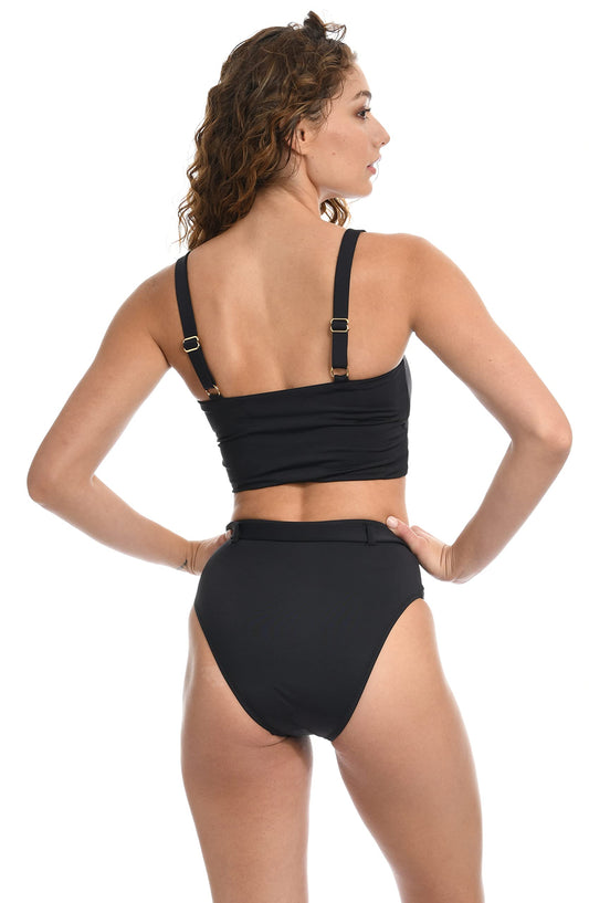 Sunshine 79 Women's Midkini Bikini Swimsuit Top, Multi//Under The Tahitian Sun, 10