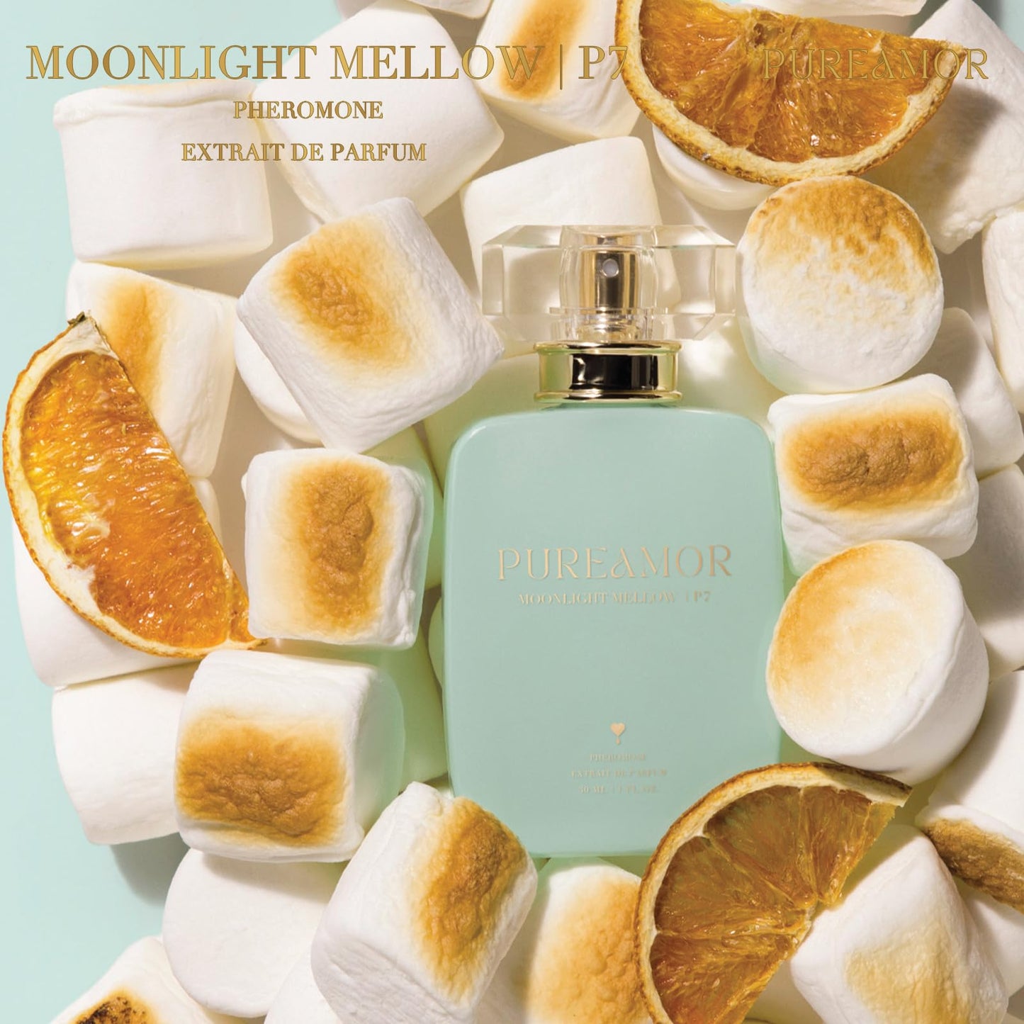 PUREAMOR Pheromone Perfume for Women, Moonlight Mellow Extrait de Parfum - Long Lasting Sweet Floral Gourmand Scent, 30% High Concentration, Full Size Fragrance Spray, 1.0 oz / 30 ml