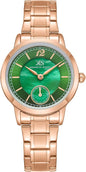 Kenneth Scott Women's Analog Watch 29mm Green Dial Rose Gold Stainless Steel