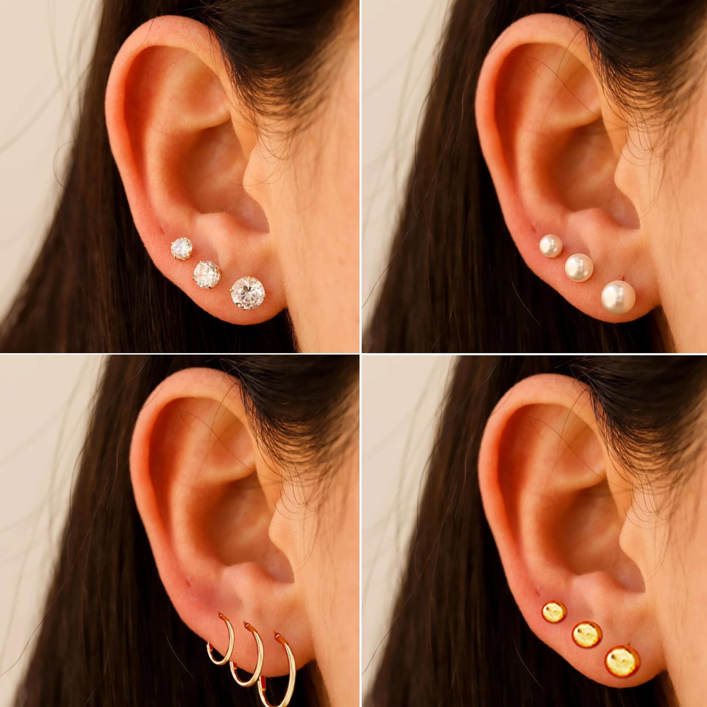 Jewelry 68 Pcs Gold Jewelry Set for Women with 7 Necklace, 17 Bracelet, 5 Hoop Earrings, 15 Stud Earrings, 24 Knuckle Rings for Women Jewelry Set for Women Gift