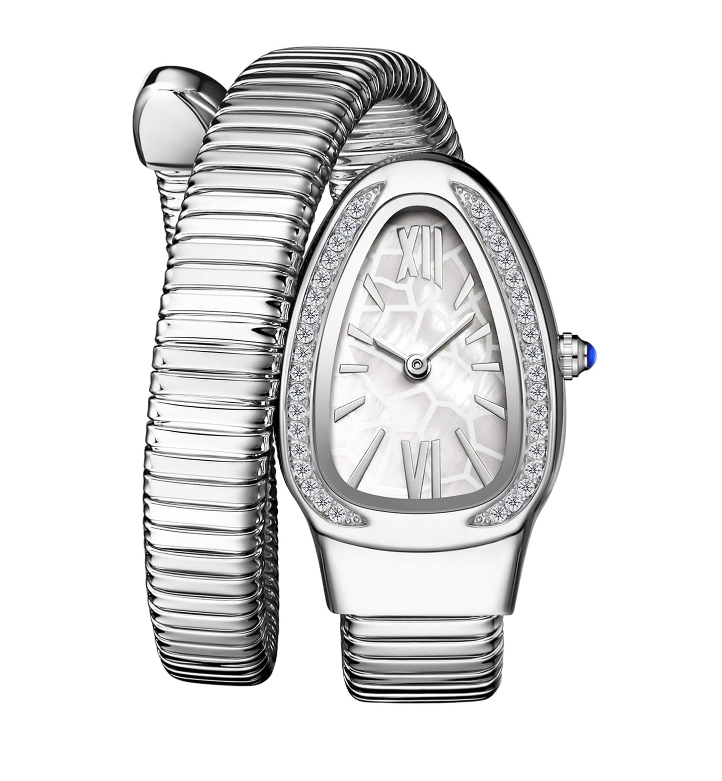 Gosasa Snake Bracelet Watch for Women, Elegant Wrap Around Bangle Wristwatch, Fashion Jewelry Style Quartz Watch, Adjustable Cuff Serpenti Watch for Dress & Gift