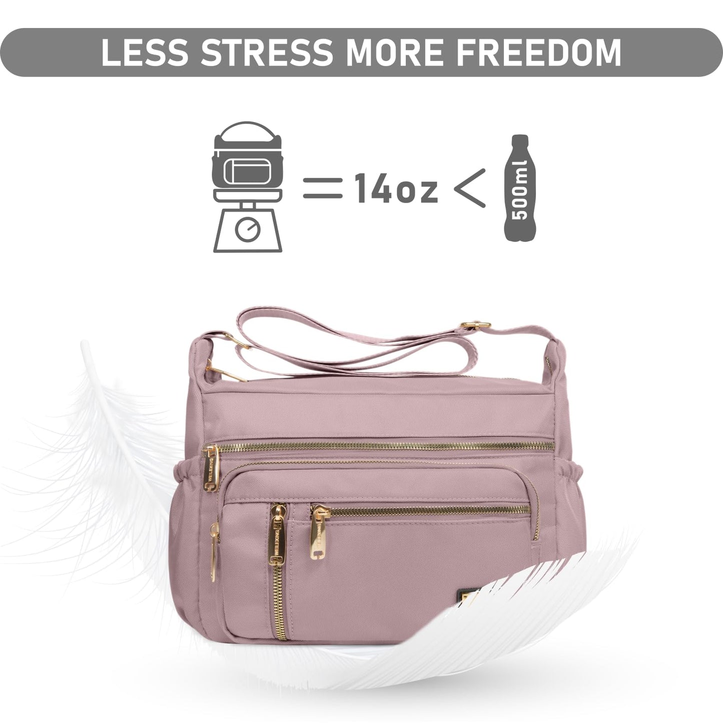 NPBAG Crossbody Bag for Women, Shoulder Purse Handbag Messenger Bag, Trendy Pocketbooks, Waterproof and Multi-Pockets