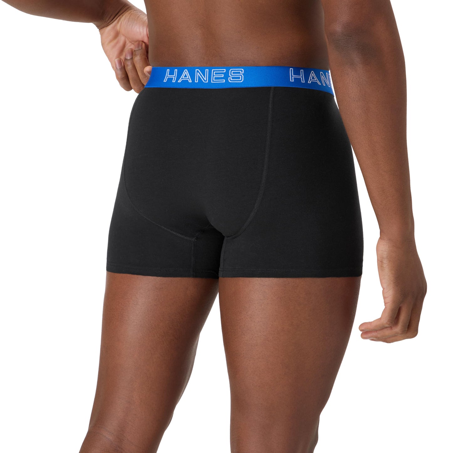 Hanes Mens Underwear Briefs, Cotton Stretch Moisture-wicking Multi-pack Boxer, Black - 6 Pack, XX-Large US