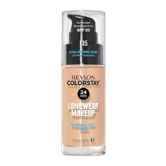 Revlon Liquid Foundation, ColorStay Face Makeup for Normal & Dry Skin, SPF 20, Longwear Medium-Full Coverage with Natural Finish, 240 Medium Beige, 1 Fl Oz