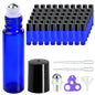 PrettyCare 4 Pack Amber Glass Oil Roller Bottles for Essential Oils 10ml, Roll On Bottles with Stainless Steel Roller Ball Leak-Proof Perfume Travel Refillable Bottle Empty, Beauty & Personal Care