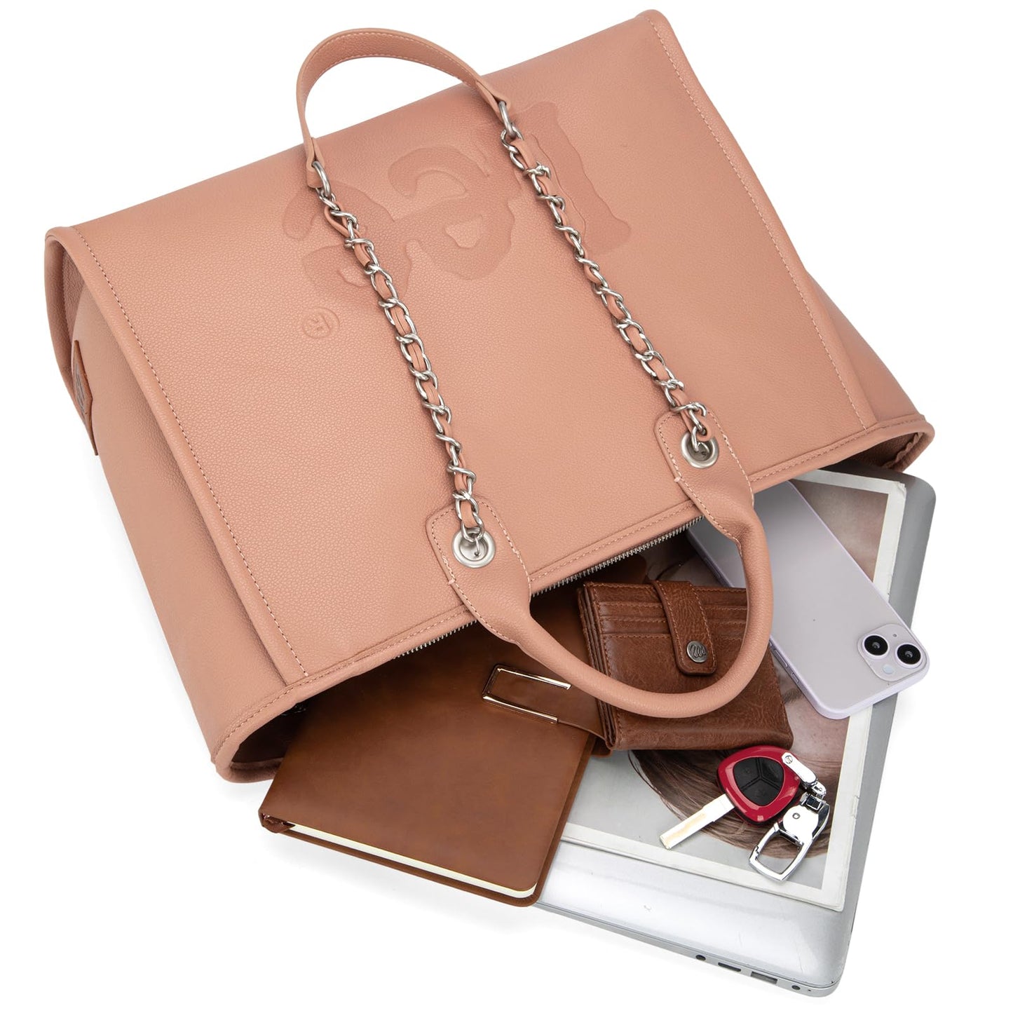 Lee Large Shoulder Tote Bag for Women Vegan Leather Top-Handle Bag