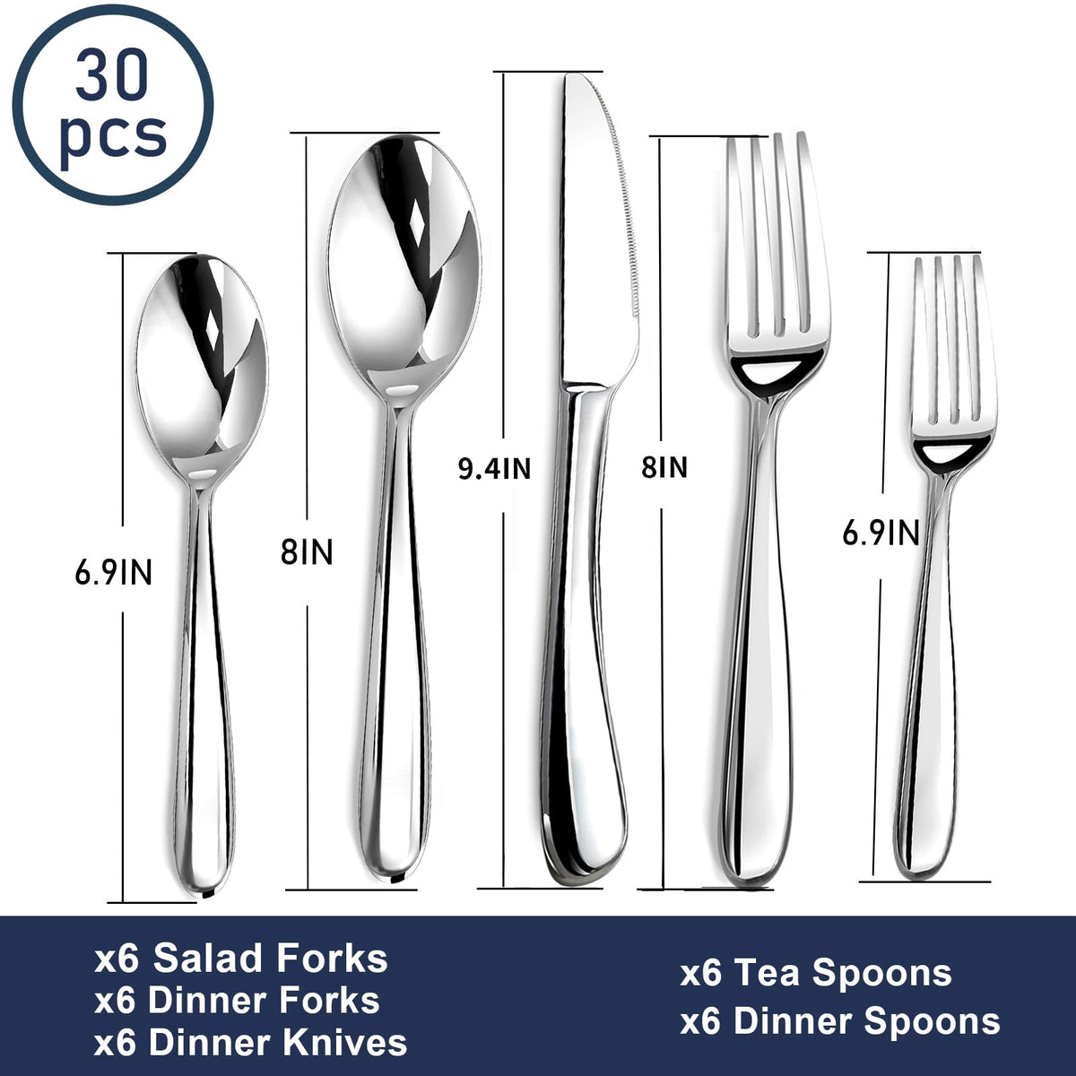 Silverware Set, Stainless Steel Flatware Utensils Cutlery Set