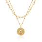 MEVECCO Layered Heart Necklace Pendant Handmade 18k Gold Plated Dainty Gold Choker Arrow Bar Layering Long Necklace for Women