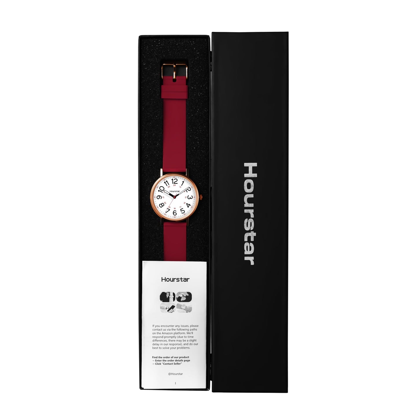 Women's Analog Nurse Watch with Second Hand for Nursing, 12/24 Time, Silicone Band, Easy Read