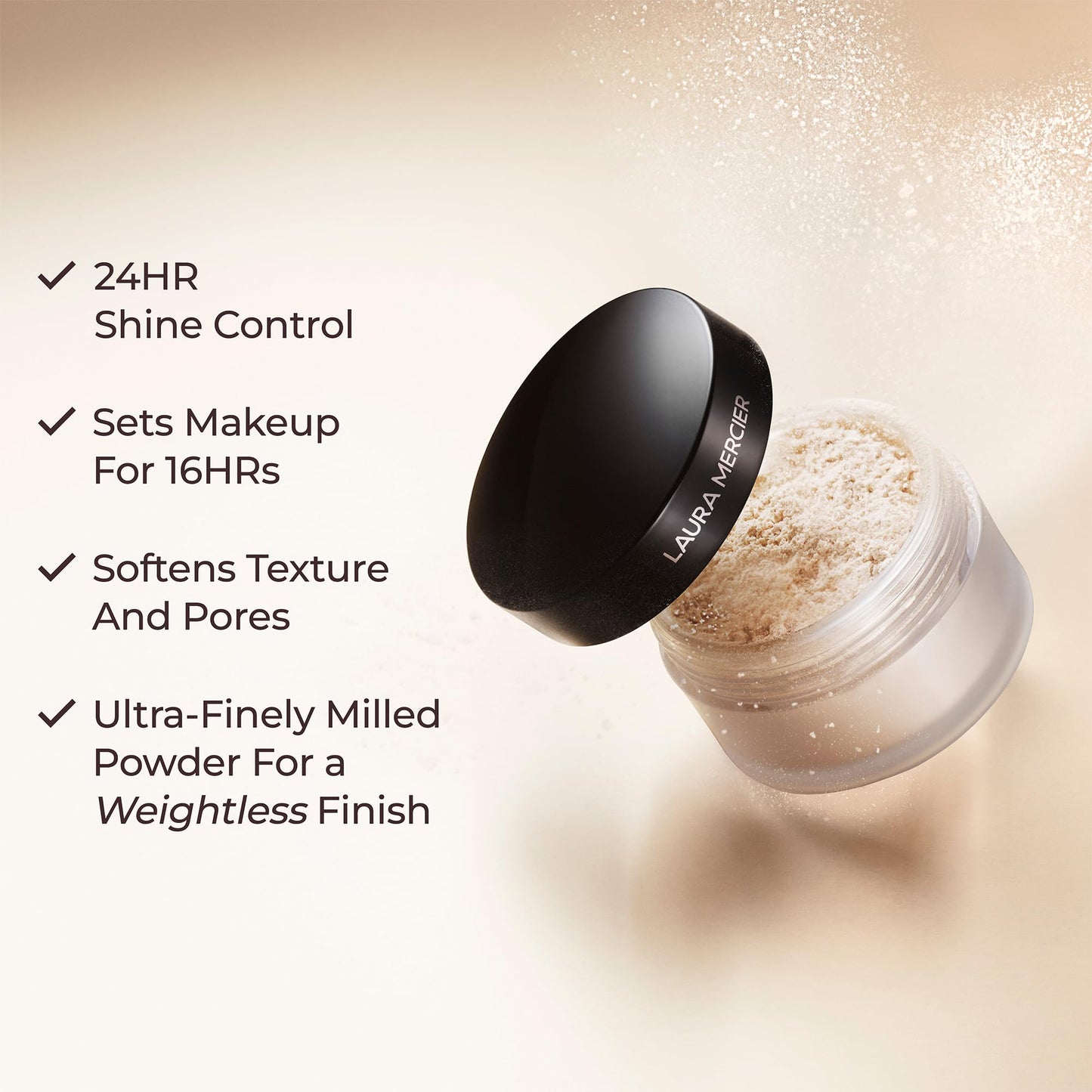 Laura Mercier Translucent Loose Setting Powder, 24HR Shine Control, Soft Matte Finish, Long-Lasting Wear, Normal to Oily Skin, 4 Shades for Virtually All Skin Tones, Artistry Icons Set