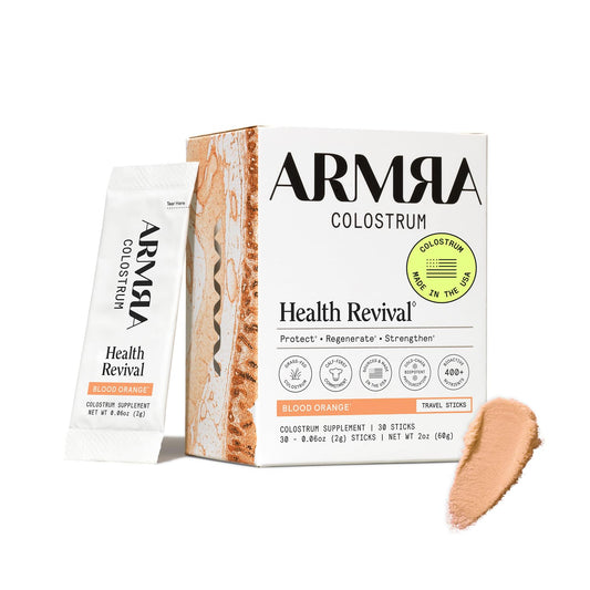 ARMRA Colostrum™ Powder | Blood Orange | Gut Health & Bloating | Skin & Hair | Immunity | Keto, Gluten & Fat-Free | 30 Servings
