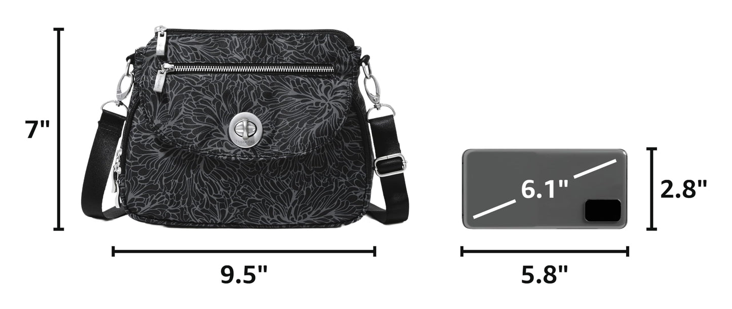 Baggallini Calais Crossbody Bags for Women 10x7 Lightweight Water-Resistant Travel Purse, RFID & Interior Organization