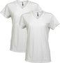 Gildan Women's Heavy Cotton V-Neck T-Shirt, 2-Pack, White, Large (Clearance)