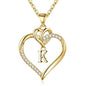 STORUP Heart Initial Necklaces for Women Girls, 14K-Gold-Plated Initial A-Z Heart Necklaces for Teen Girl Jewelry Birthday Gifts for Girls Women Her Wife Mom