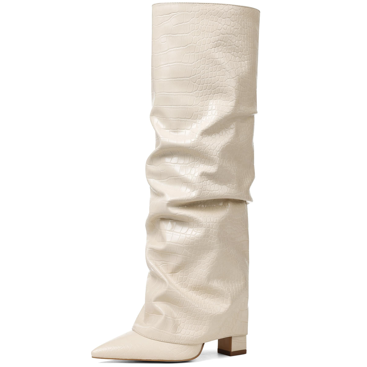 SaraIris Women's Black Knee High Boots - Shark Fold Over BootsSaraIris Women's Black Knee High Boots - Shark Fold Over Boots 7.5 size