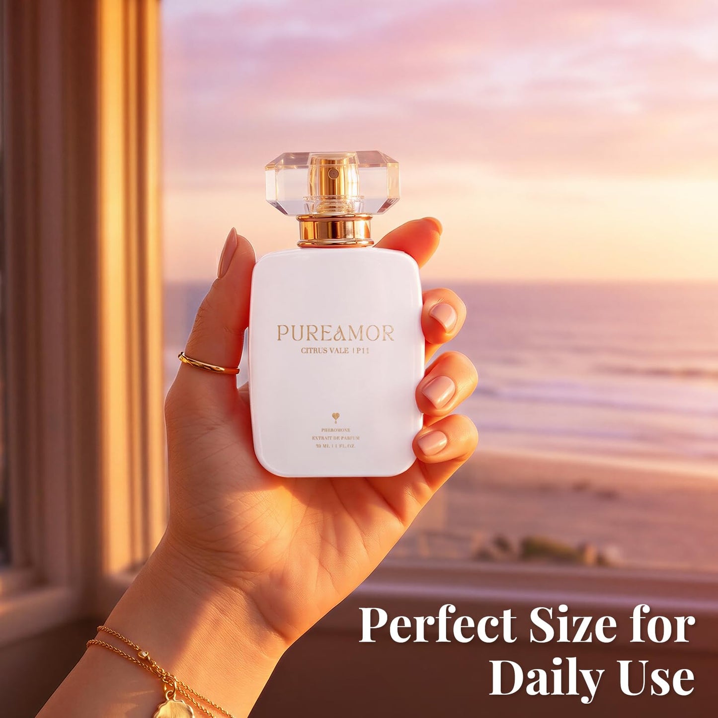 PUREAMOR Pheromone Perfume for Women, Moonlight Mellow Extrait de Parfum - Long Lasting Sweet Floral Gourmand Scent, 30% High Concentration, Full Size Fragrance Spray, 1.0 oz / 30 ml
