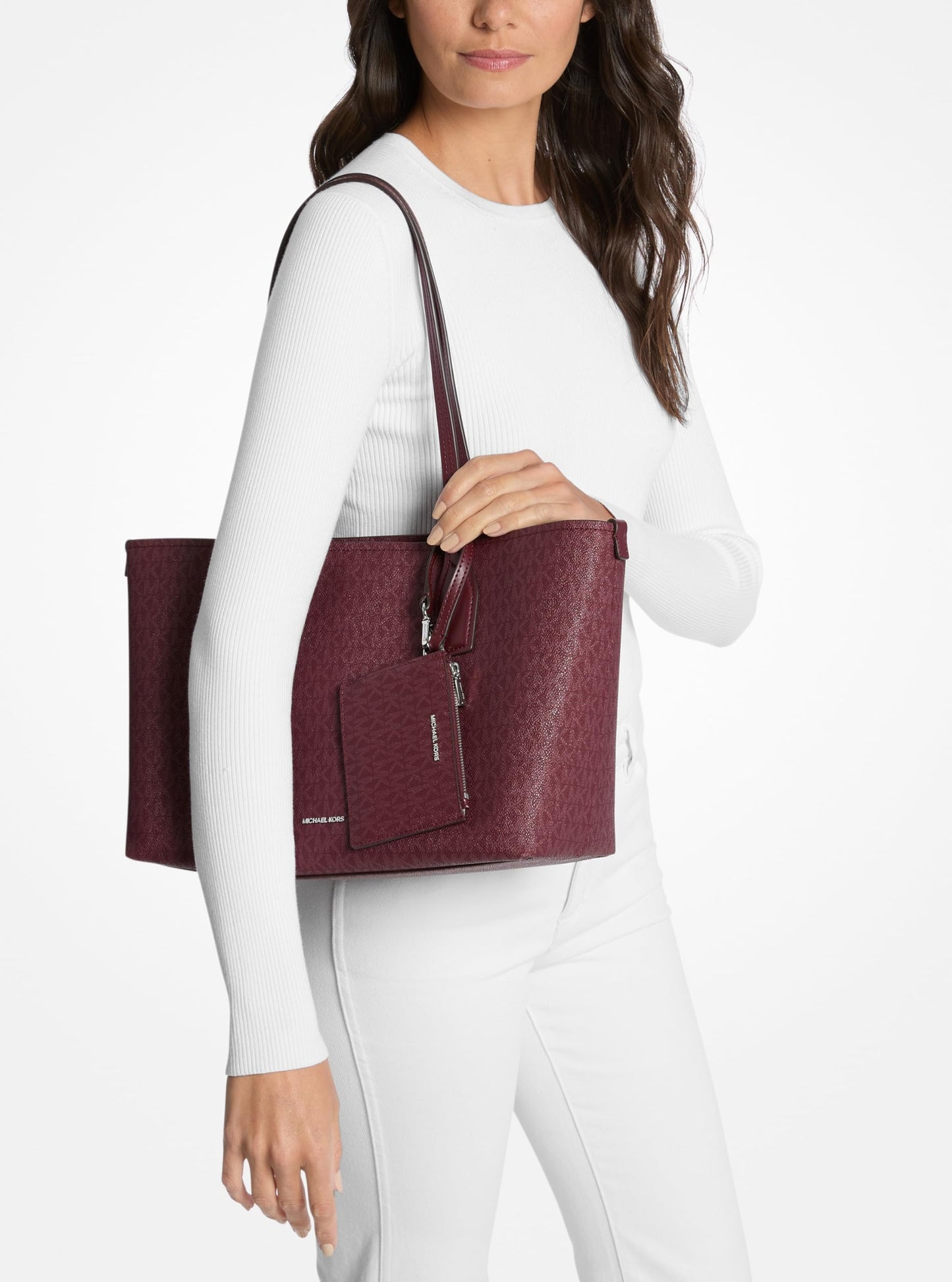 Michael Kors Women's Charlie Medium Tote With Zmall Zip Case
