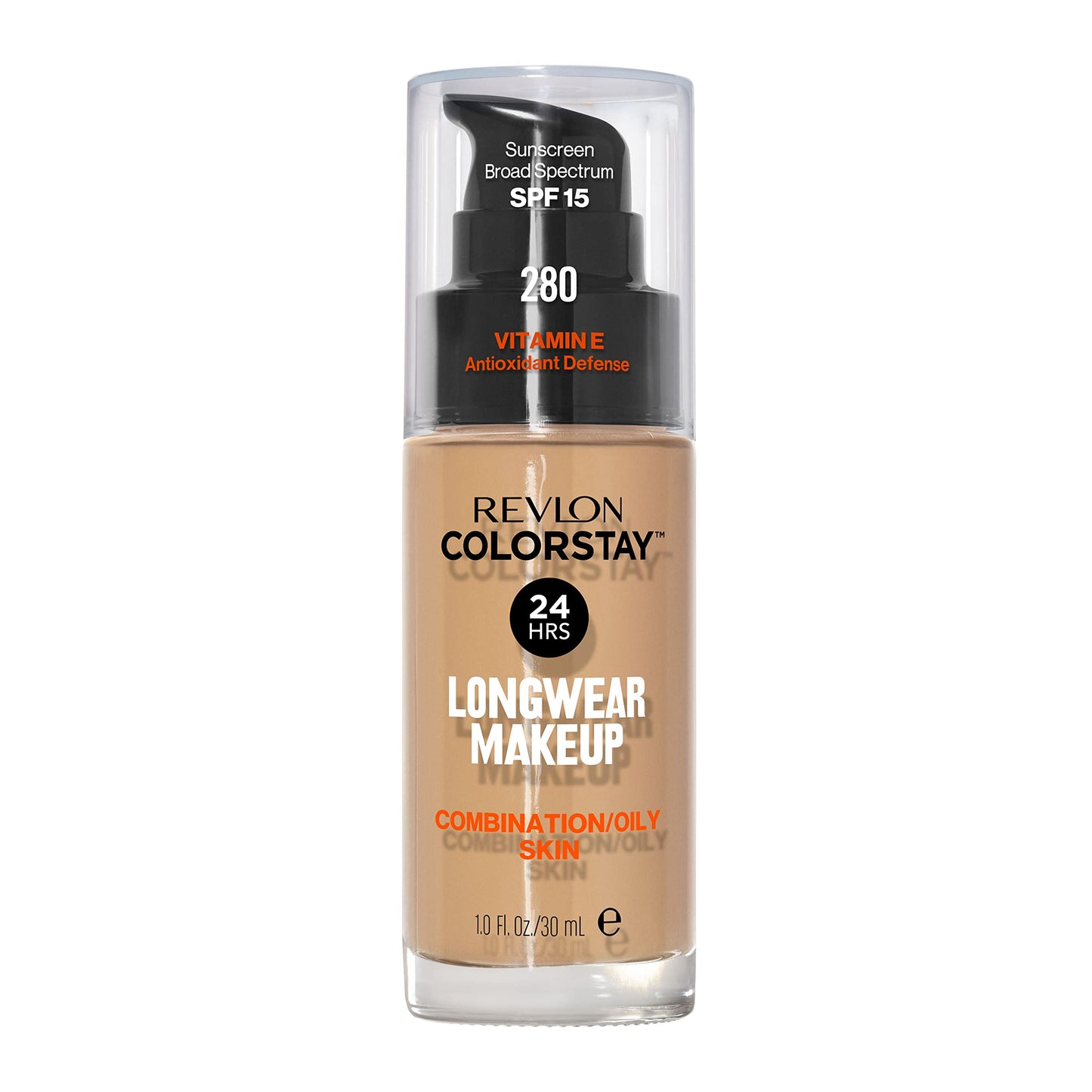 Revlon Liquid Foundation, ColorStay Face Makeup for Combination & Oily Skin, SPF 15, Medium-Full Coverage with Matte Finish, 180 Sand Beige, 1 Fl Oz