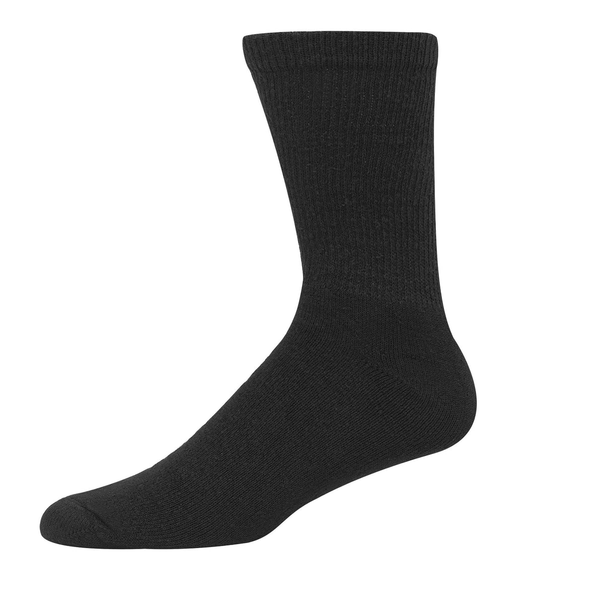 Hanes Mens Double Tough Socks, 12-pair Pack Crew Socks, White/Grey Foot Bottom, 6-12