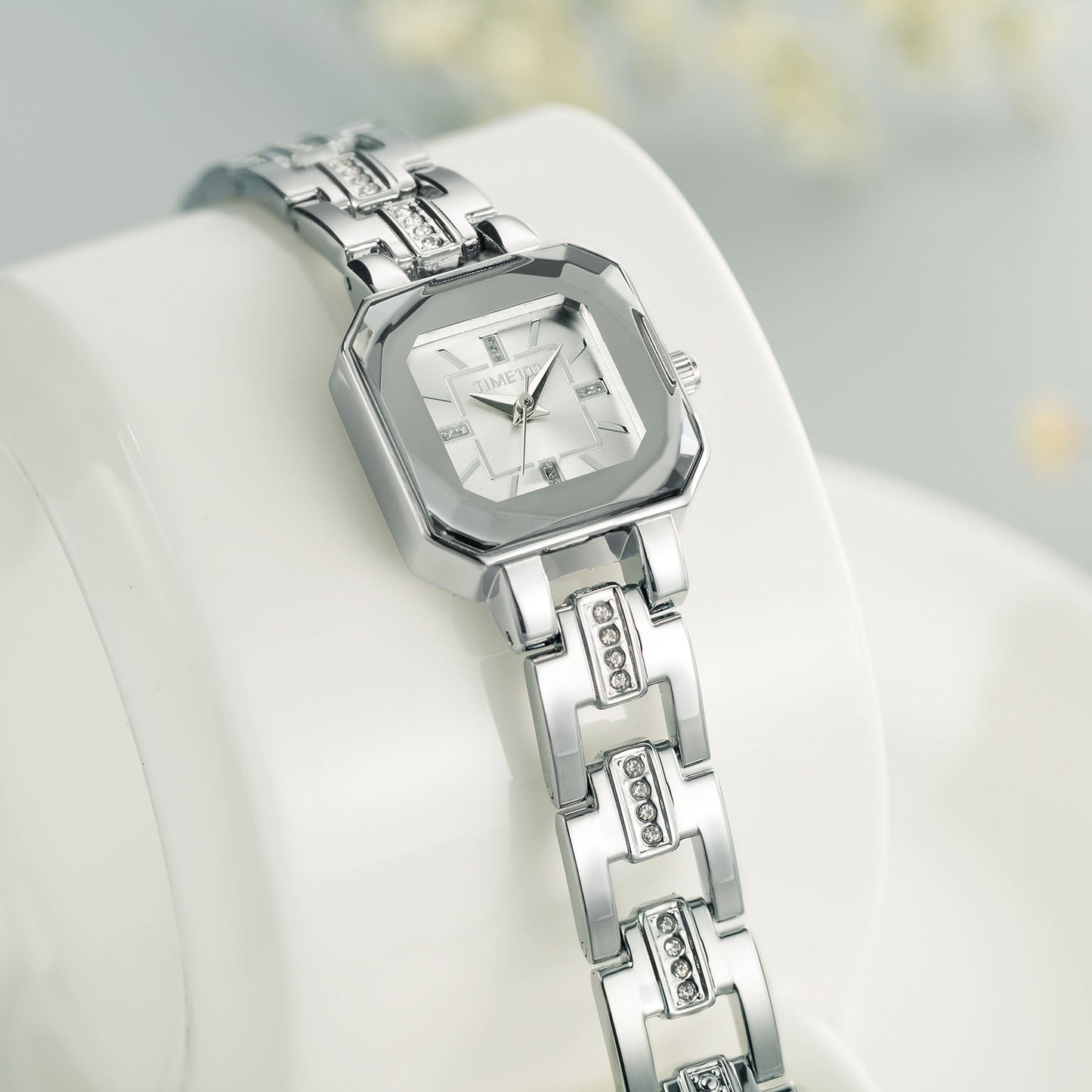 TIME100 Women's Bracelet Watches Ladies Quartz Wrist Watch with Green Dial Bezel with Crystals in Movement Bracelet Strap with Diamonds Waterproof