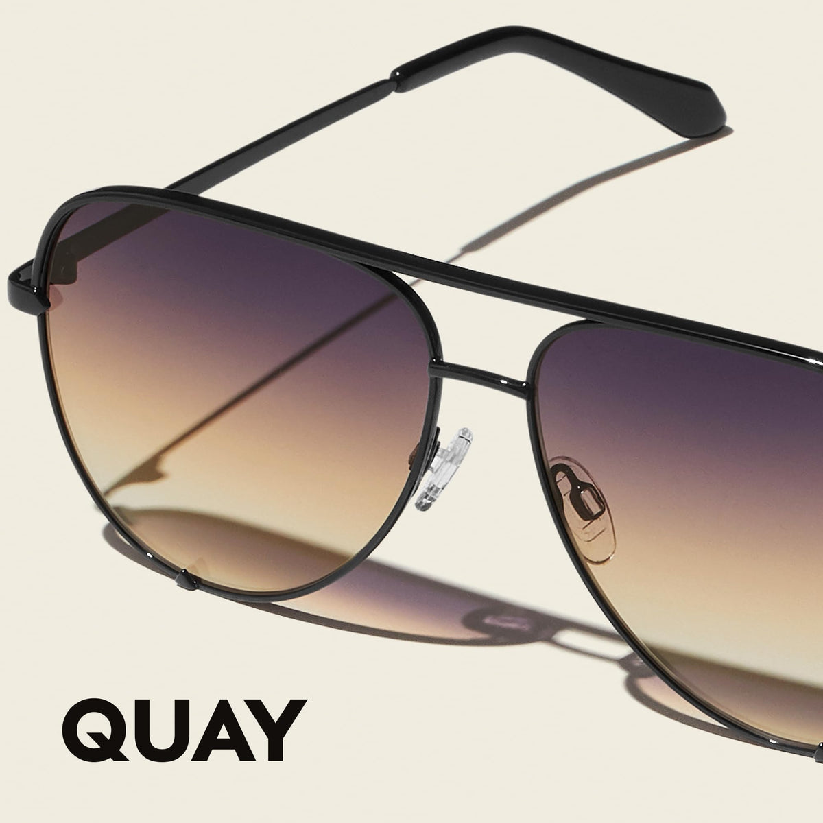 QUAY High Key Polarized Aviator Sunglasses, Oversized, Gold Frame Stylish Sunglasses with UV Protection, Unisex Brown Fade Lens Aviators for Men and WomenQUAY High Key Polarized Aviator Sunglasses, Oversized, Gold Frame Stylish Sunglasses w…