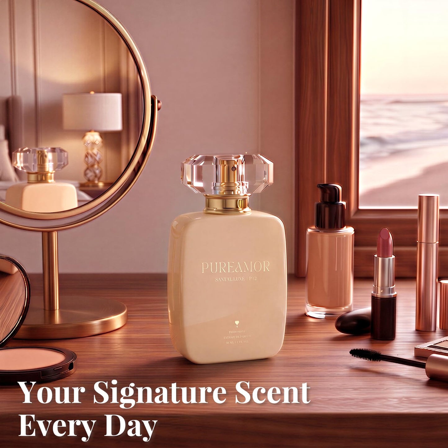 PUREAMOR Pheromone Perfume for Women, Moonlight Mellow Extrait de Parfum - Long Lasting Sweet Floral Gourmand Scent, 30% High Concentration, Full Size Fragrance Spray, 1.0 oz / 30 ml