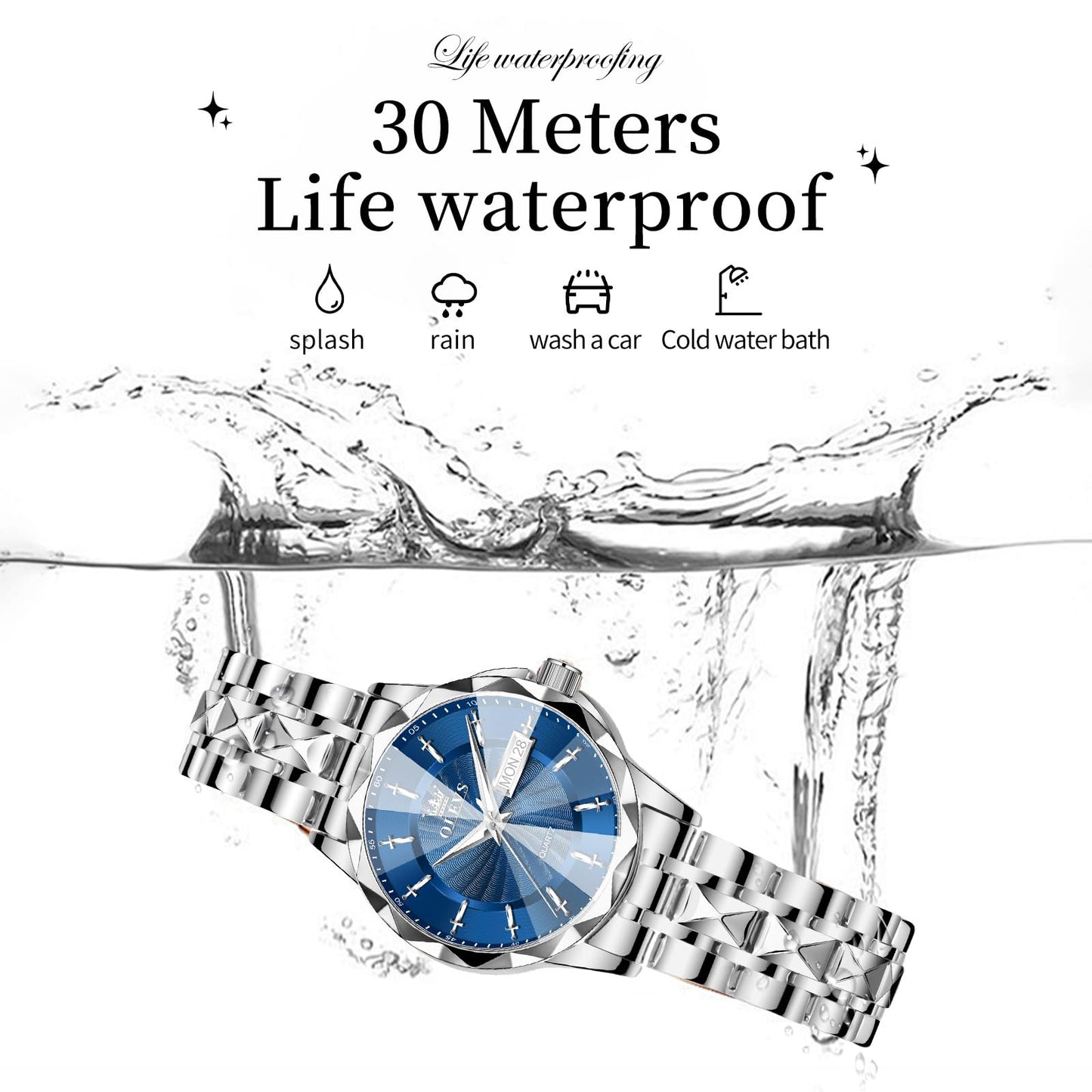 OLEVS Women's Luxury Elegant Watch, Fashion Waterproof Ladies Dress Watch, Stainless Steel Gold Silver Watches for Women, Small Wrist with Day Date, Ideal for Gift Daily Wear