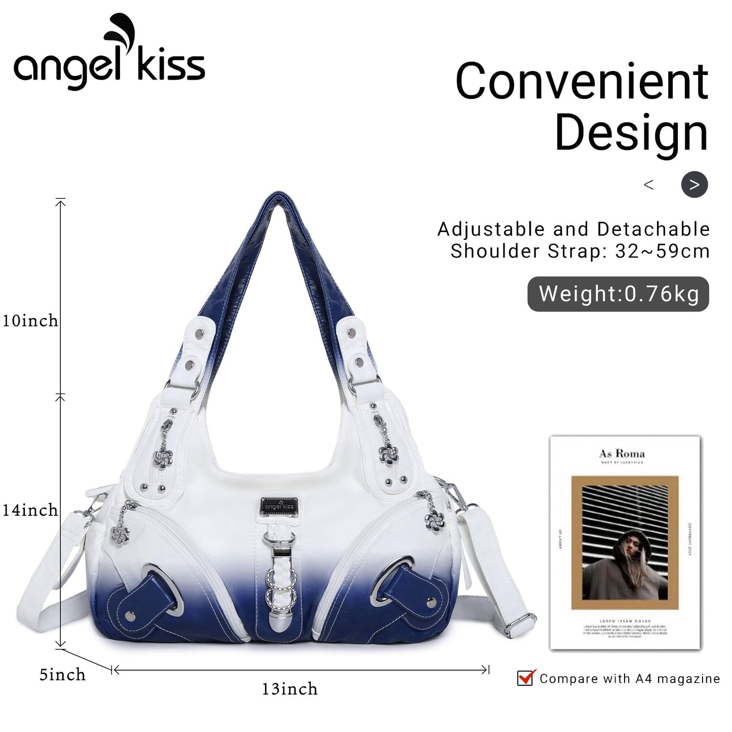 Angelkiss Hobo Purses and handbags for Women Satchel Handbag Women Purses Large Daily Shoulder Bags