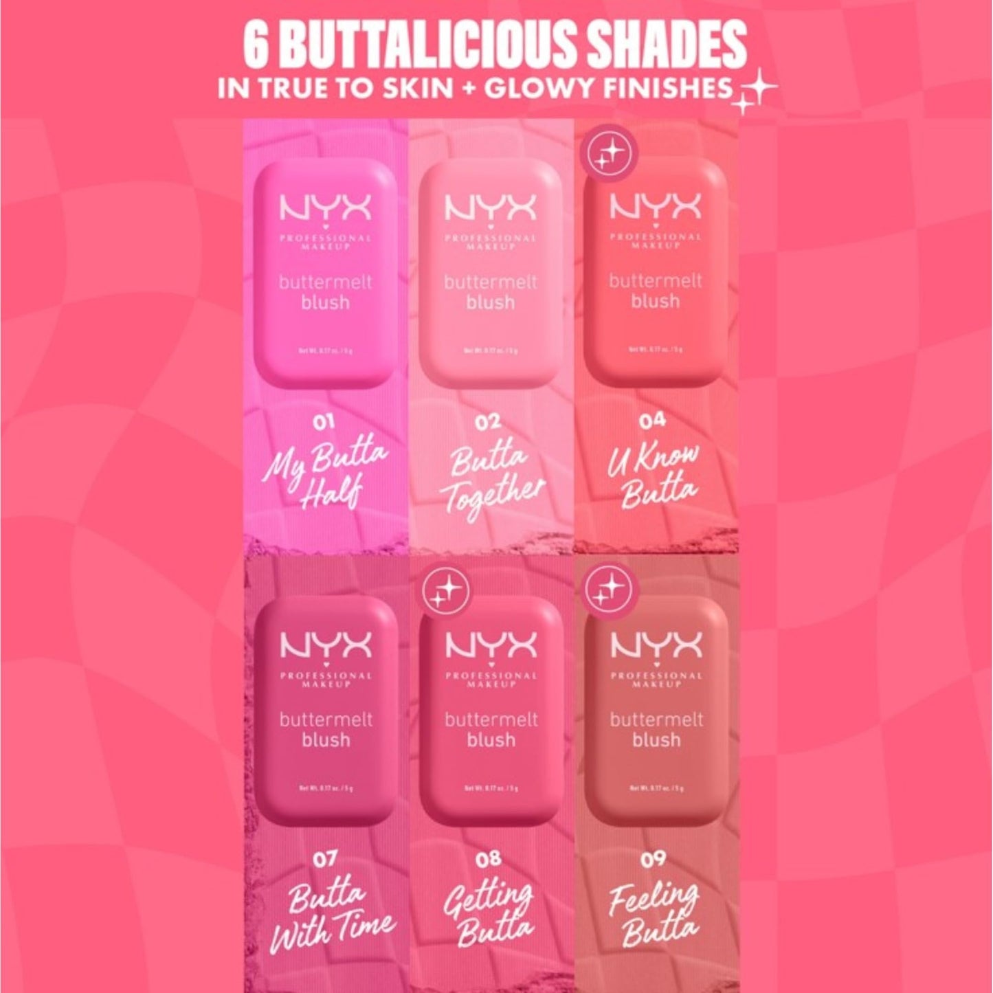 NYX PROFESSIONAL MAKEUP Buttermelt Powder Blush, Fade and Transfer-Resistant Blush, Up to 12HR Make Up Wear, Vegan Formula - For The Butta