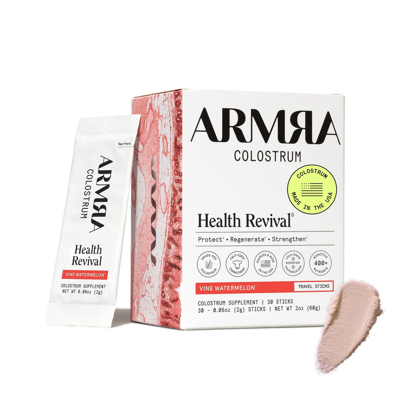 ARMRA Colostrum™ Powder | Blood Orange | Gut Health & Bloating | Skin & Hair | Immunity | Keto, Gluten & Fat-Free | 30 Servings