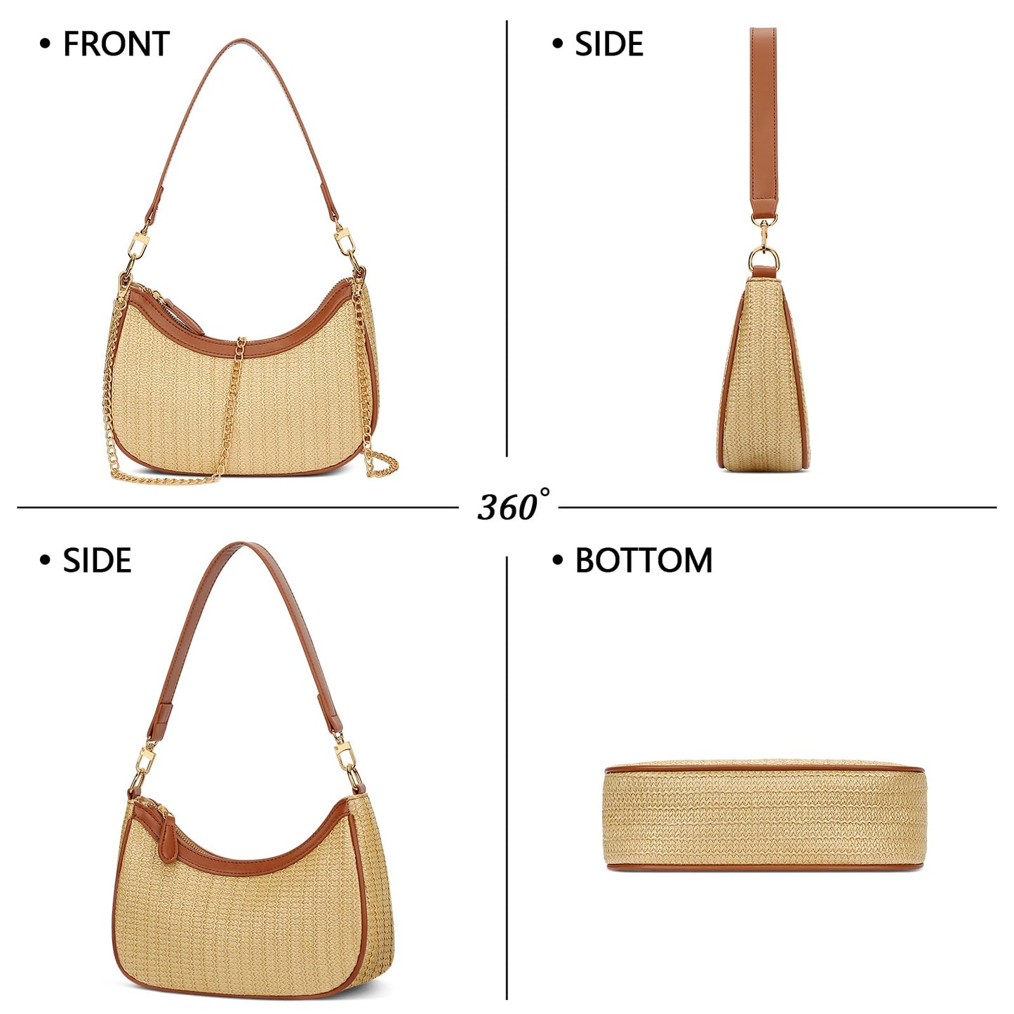 KKXIU Shoulder Bag for Women Cute Hobo Purses and Handbags Retro Clutch Underarm Purse | Cute